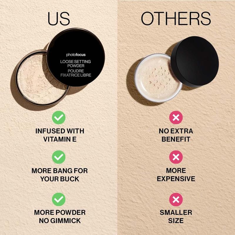 Loose Setting Powder - Photo Focus, Off-White Translucent. Finishes makeup, perfect for a flawless look.