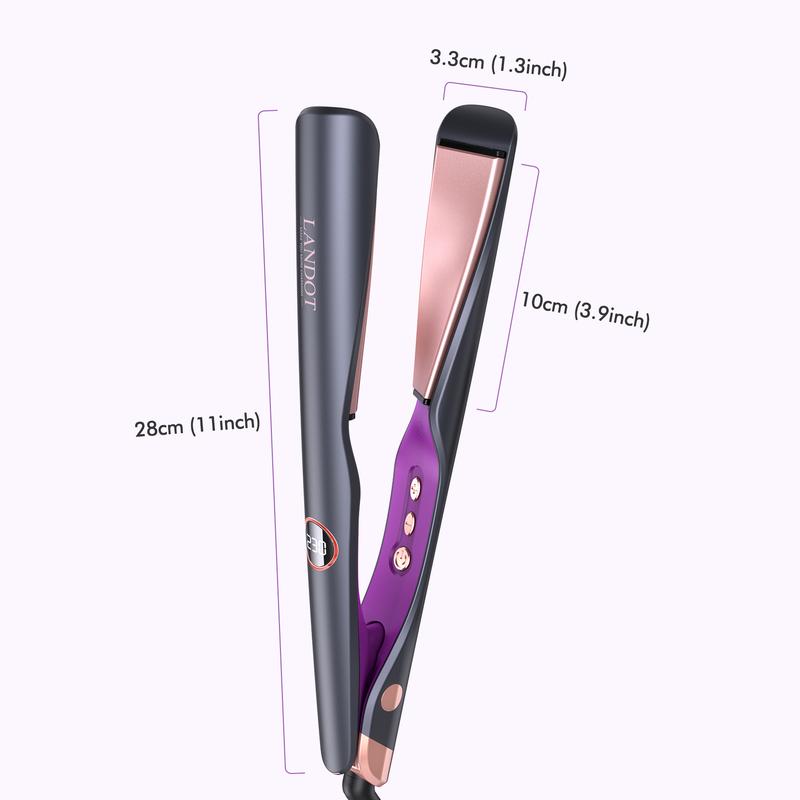 LANDOT 2024 New Negative Twist Iron-Straightener and Curler 2 in 1 -Twist & Transform Your Hair from Straight to Waves in Seconds