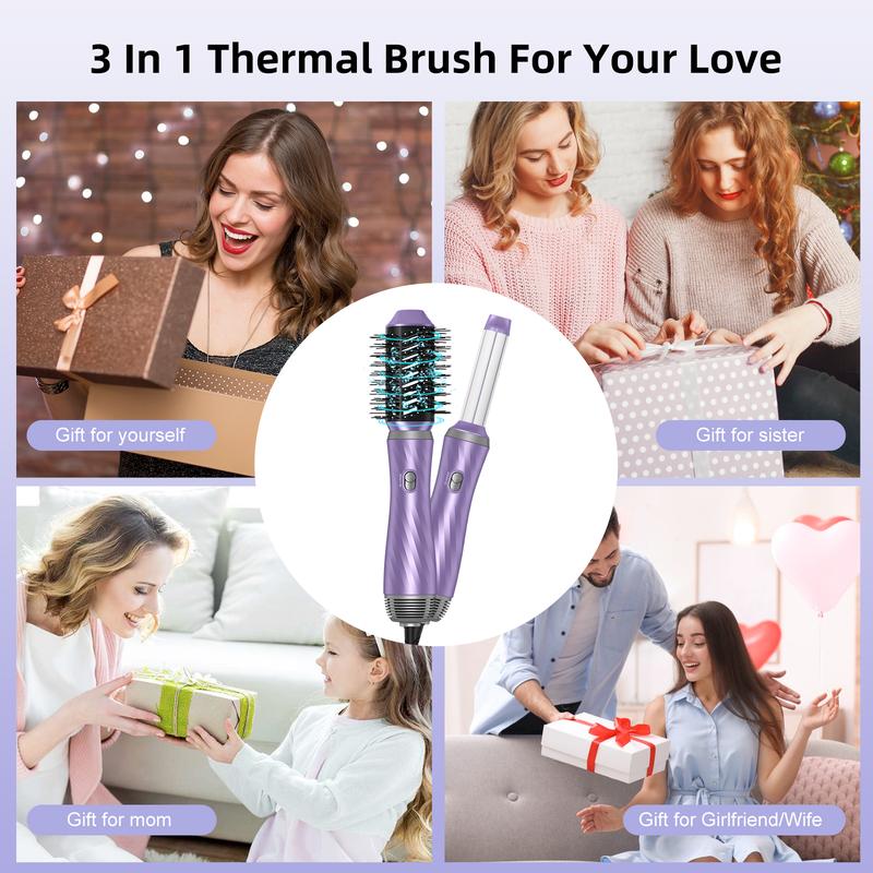 6 in One Hot Air Brush, Comfort Smoothing 1000W Powerful Negative Ionic Air Curler Hair Styler Set,Thanksgiving Day & Christmas Winter Gifts & New Year Gifts