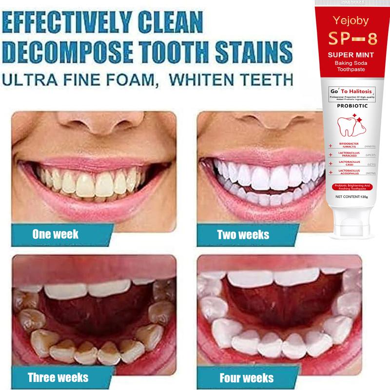 SP-8 [Triple Whitening] Probiotic Whitening Toothpaste, Free of Fluoride, Hydroxyapatite, Anti plaque, Oral Health Management,sp-8,sp-6,sp8,sp6