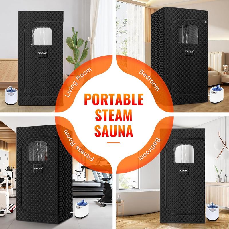 Portable Steam Sauna Box with 2.6L Steamer and 9 Levels for Home - Sauna Tent (2.6' x 2.6' x 5.9')