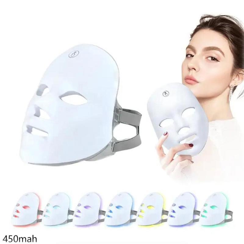 LED Light Facial Mask Machine, 1 Count Rechargeable Facial Skin Care Mask, Professional Facial Beauty Instrument for Home & Spa Use