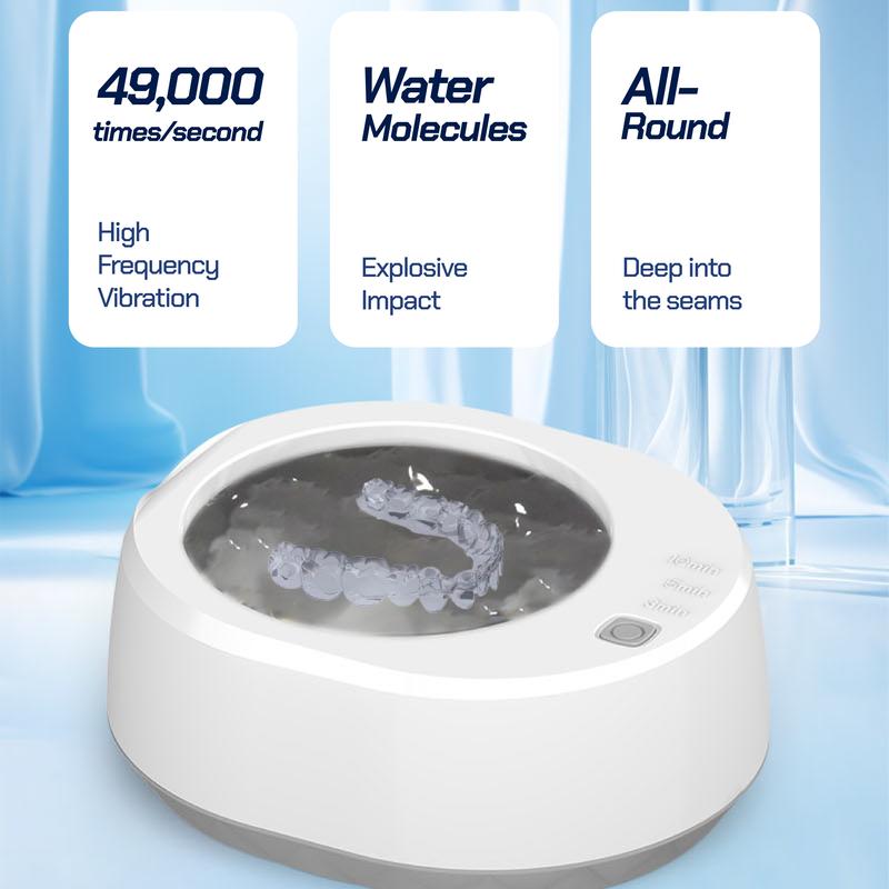 Ultrasonic Retainer Cleaner Machine, Quickly Completes Denture Brushing and Bathing, Deep Cleaning, and Effectively Prevents Aligner Discoloration Oral