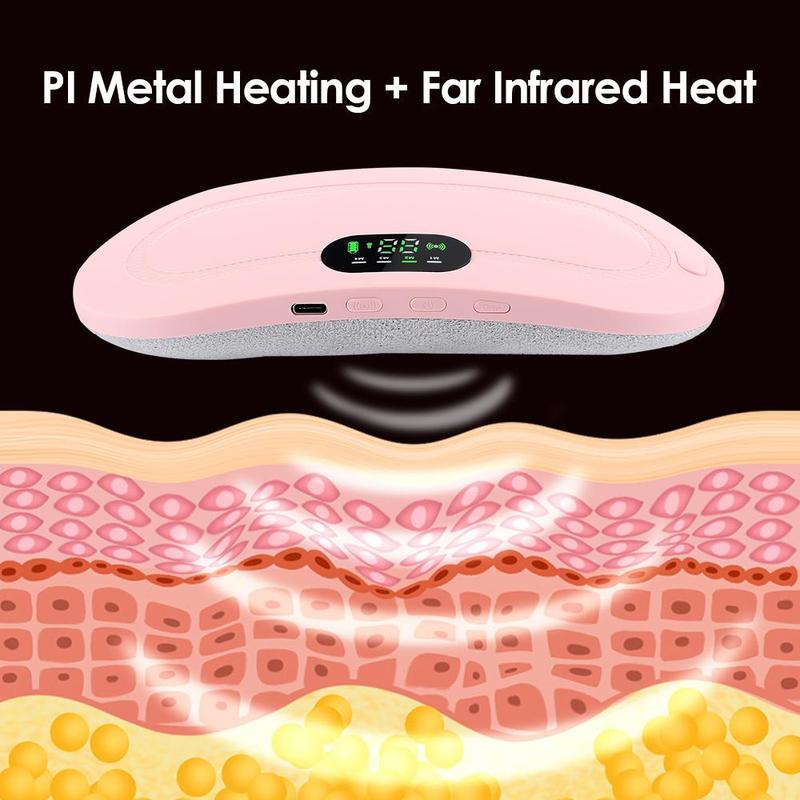 Menstrual Heating Pad, Smart Uterine Heating Belt for Winter, Wireless Heating Pad Abdominal Massager Warming Belt, 3 Levels Of Heat & 4 Massage Modes Massager Rechargeable, Christmas Gift, Stocking Fillers, New Year Gift, Winter Essentials