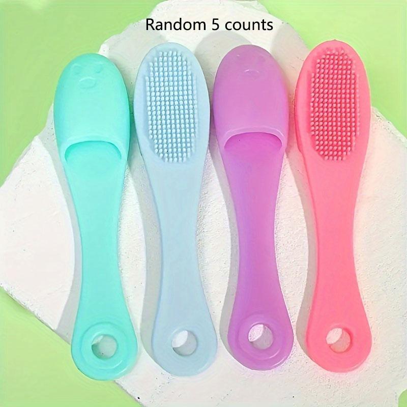 Facial Nose Cleaning Brush, 5 Counts Soft Silicone Finger Massage Brush, Face Washing Cleansing Tools, Travel Accessories