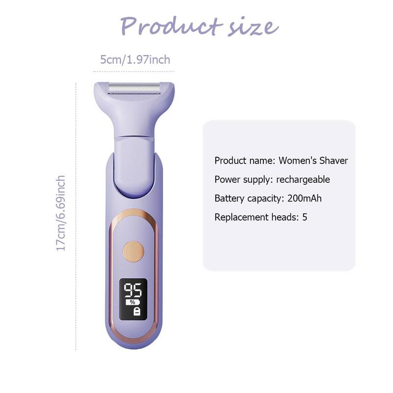 Electric Hair Removal Tool, 1 Box Rechargeable Hair Removal Machine & Accessories, Wet and Dry Use Hair Removal Tool for Women