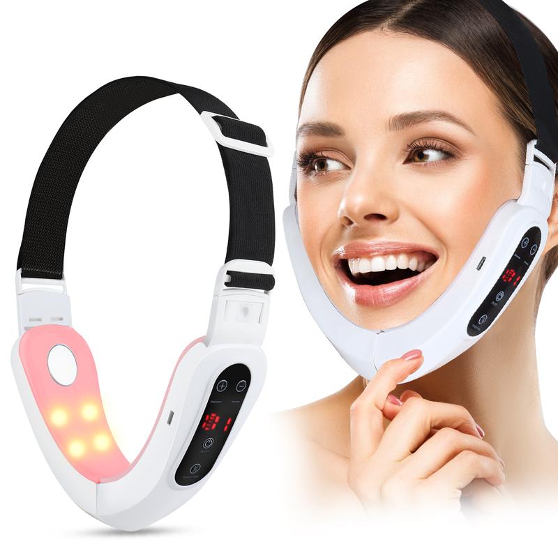 Electric Double Chin Device and V-Face Machine with 8 Modes and 15 Gear Adjustable Intensities - Intelligent Double Chin Machine for V-face