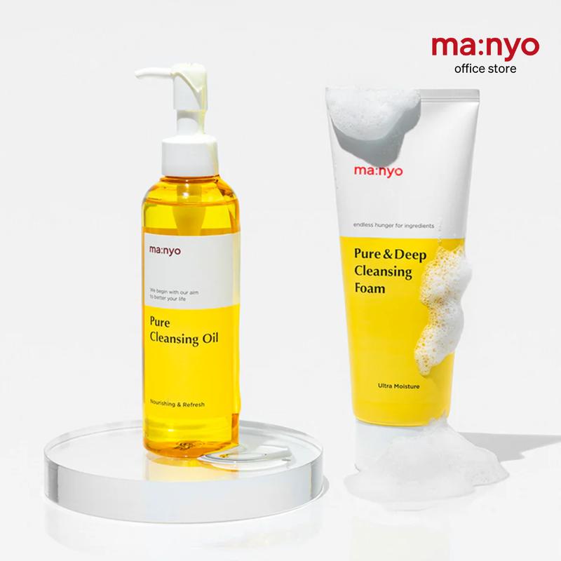 [ma:nyo Official Shop] Pure Double Cleansing Set (Oil 200ml + Foam Cleanser 100ml) Facial Hydrating