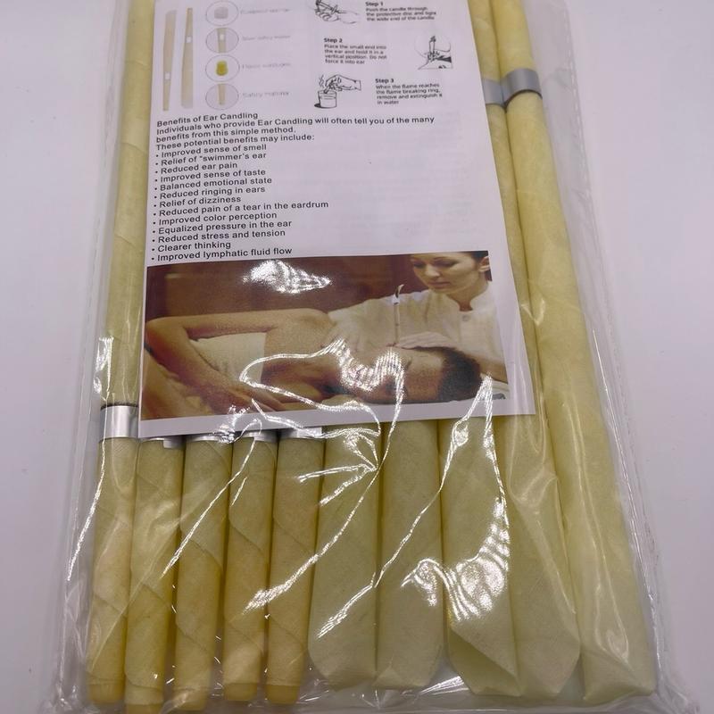 10 Pcs Beeswax Ear Wax Removal Candles Beeswax Plain Candles Cotton Swabs Protective Discs Set Earwax Remova