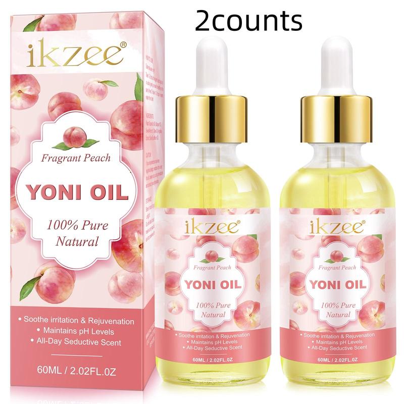 Peach Flavor Yoni Oil, 2 Counts set Organic Yoni Feminine Oil, Moisturizing Body Care Oil for Wetness, Body Juice Yoni Oil for Women