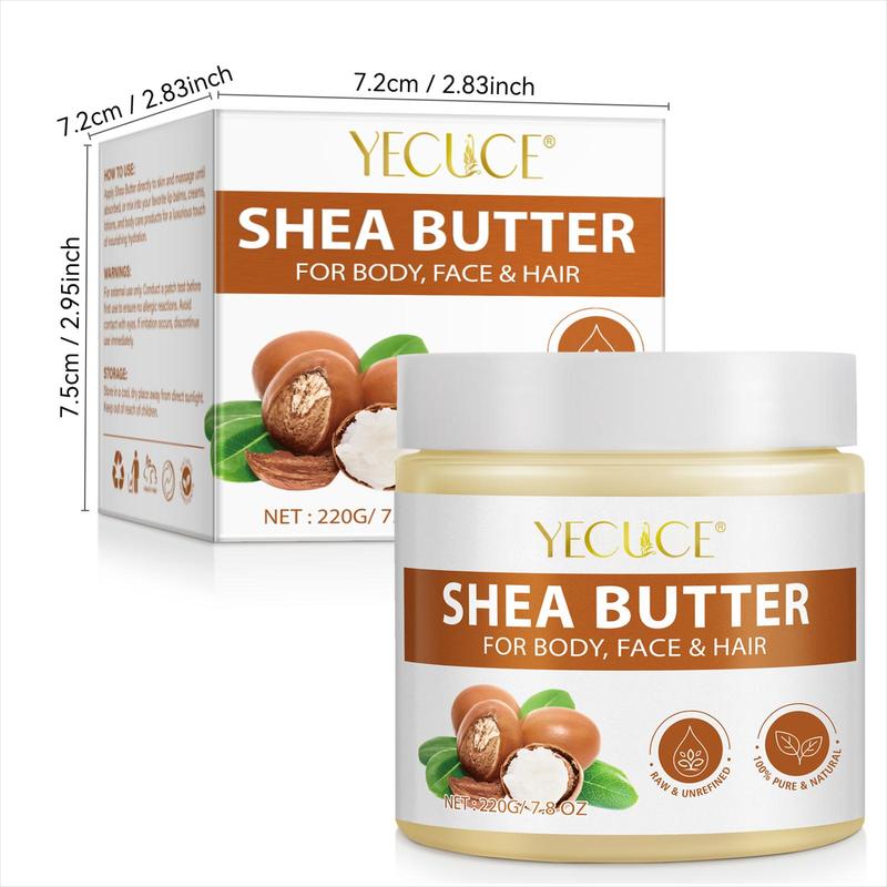 Shea Butter for Body, Face & Hair, 1 Box Moisturizing Body Butter, Nourishing Skin Moisturizer, Skin Care Product for Women & Men