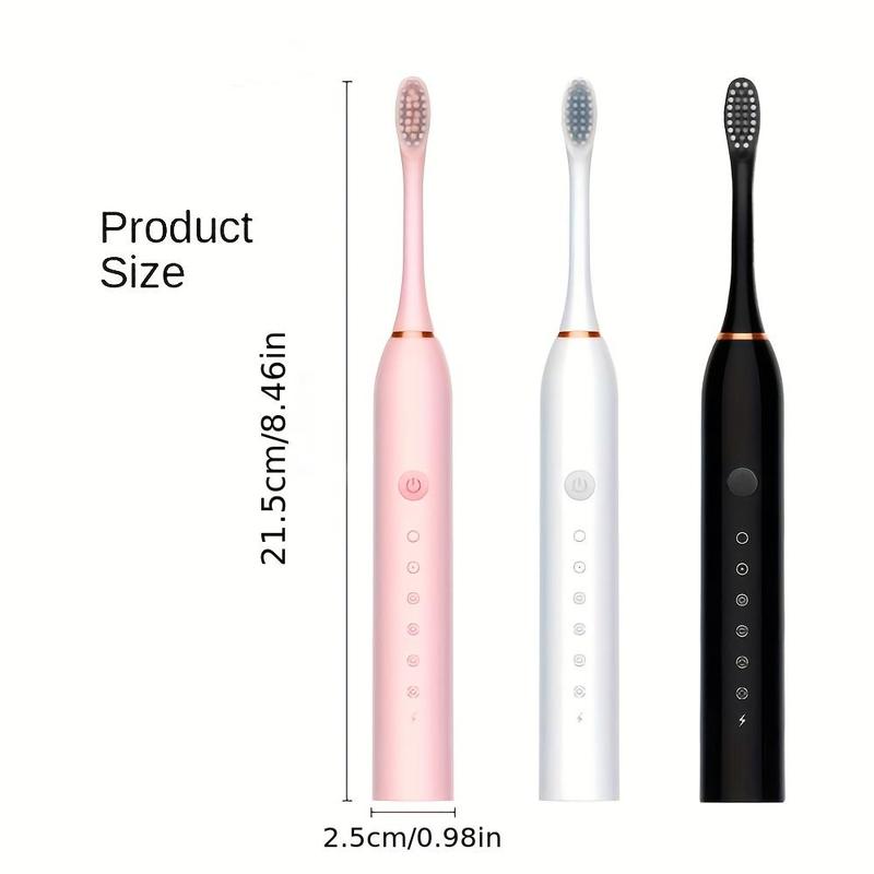 Electric Toothbrush Set, 1 Box Waterproof Rechargeable Toothbrush & Replacement Brush Heads, Oral Care Product for Adults,  Electric Toothbrush