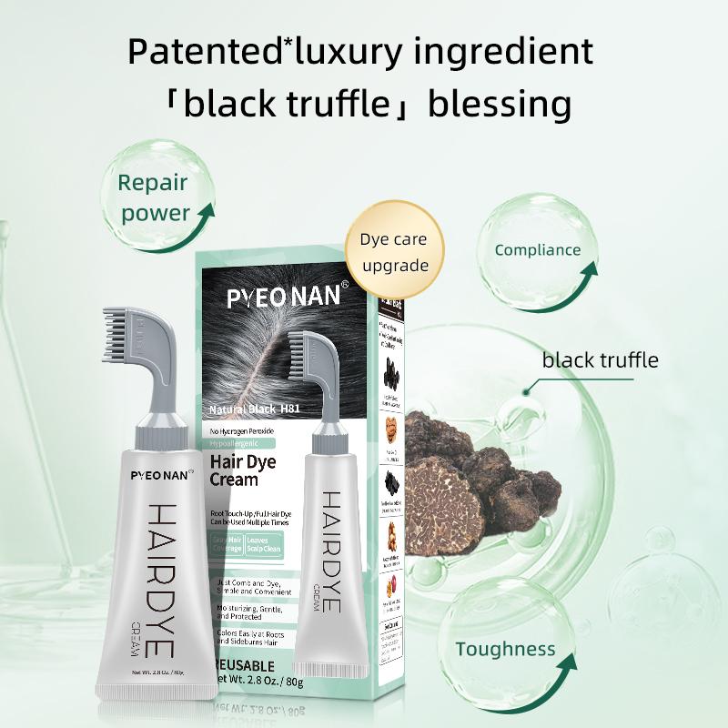 Natural Plant Extract Unisex  PYEONAN Hair Dye Comb Without Bleaching, Instant 2 in 1 + Grey Hair Coverage and Haircare -Herbal Ingredients Hair Color 2.8Oz.  80g