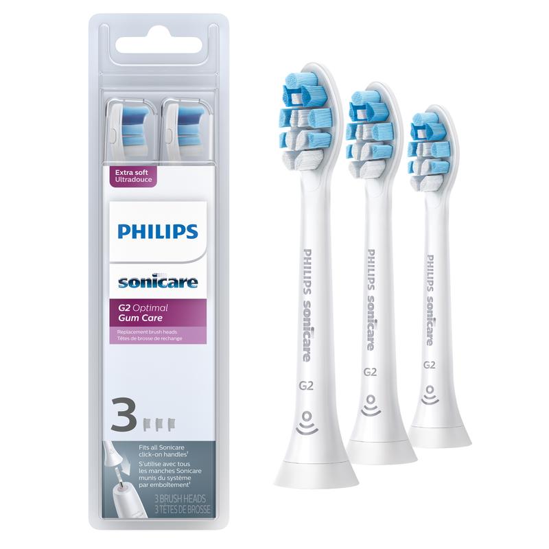 Philips Sonicare Optimal Gum Care replacement toothbrush heads, HX9033 65, BrushSync technology, White 3-pk Handle Oral Handle Oral