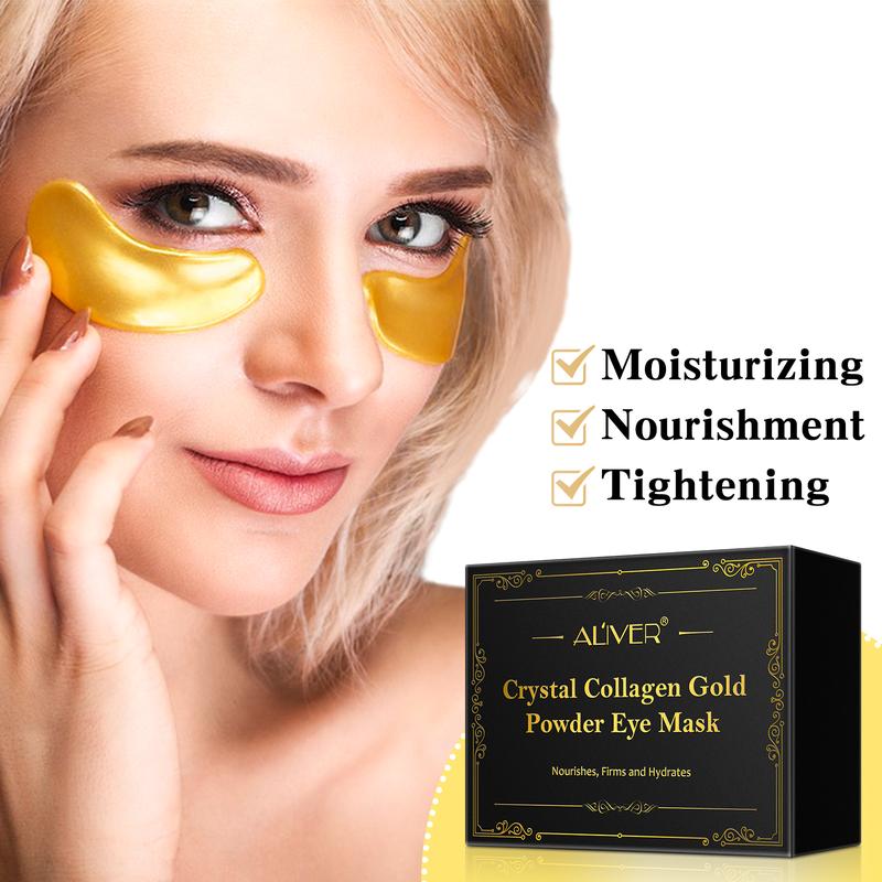 ALIVER 24K Gold Collagen Eye Masks (25 Pairs)-Under Eye Patches for Dark Circles and Puffiness, Bags, Wrinkles