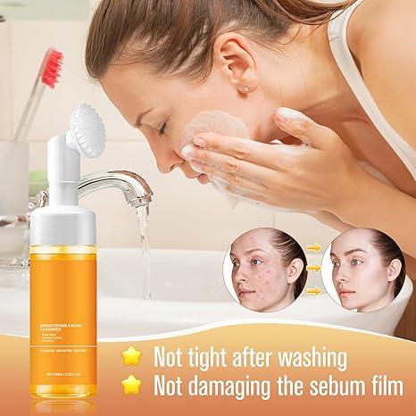 2pcs Turmeric Brightening Facial SkincareCleanser, Comfort Deep CleansingHydrating Facial Cleanser,  Oily Skin,Gir Shower Products Facial CleansersFacial Cleansing Facial Wash