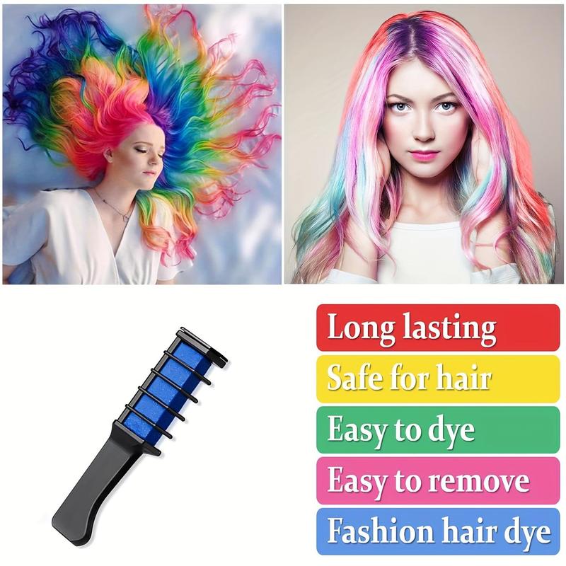 Set of 10 Vibrant Temporary Hair Chalk Combs for Everyday Parties And Cosplay, Easily Washable, Lasts Over 24 Hours, Safe for Natural Hair Color, Perfect for Instant Hair Dyeing for Events Like Halloween And Christmas.