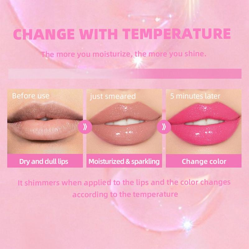 Magic Color Changing Lip Oil, Hydrating Lip Glow Oil V2, Gloss Tinted Lip Balm Transparent Lip Care, Long Lasting Nourishing Non-sticky Fresh Texture