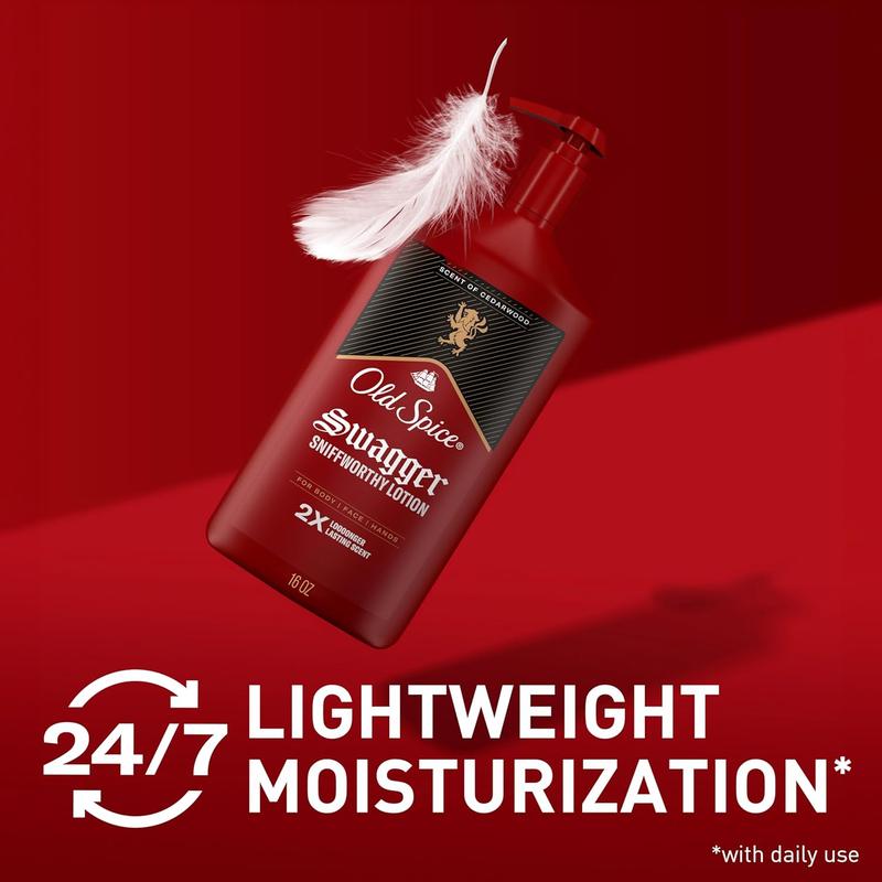 Old Spice Hand and Body Lotion for Men with All Skin Types, 24 7 Lightweight Moisturization with Amazing Scent, Instant Absorbtion, Swagger with Cedarwood Scent, 16 Oz no brand