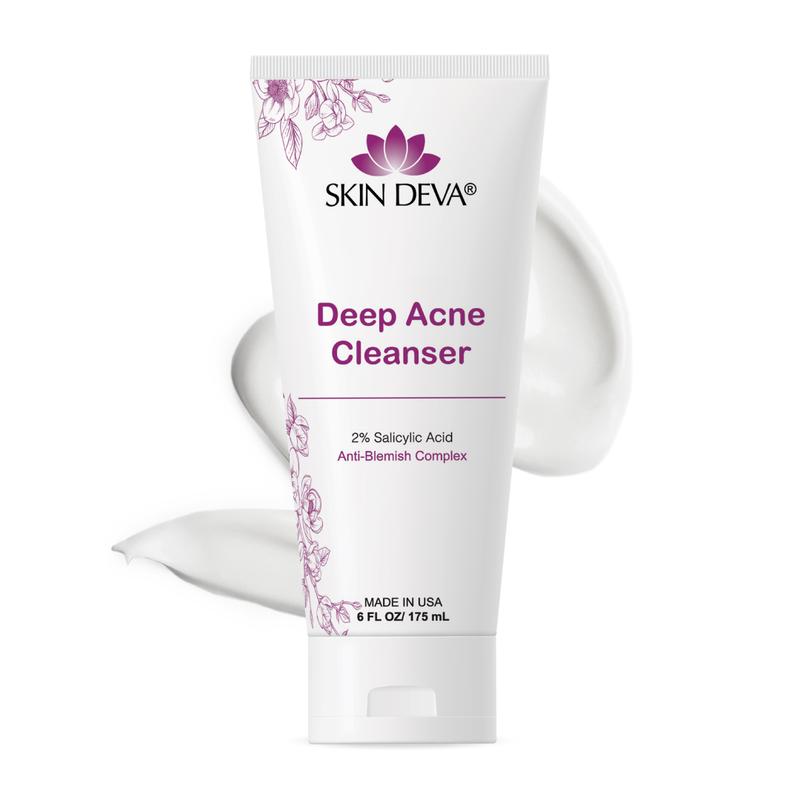 Skin Deva Deep Acne Cleanser | 2% Salicylic Acid | For normal to oily skin type | Unblock Pores, Reduces Blackheads, Pimples & Excess Oil | 175 ml Facial Skincare