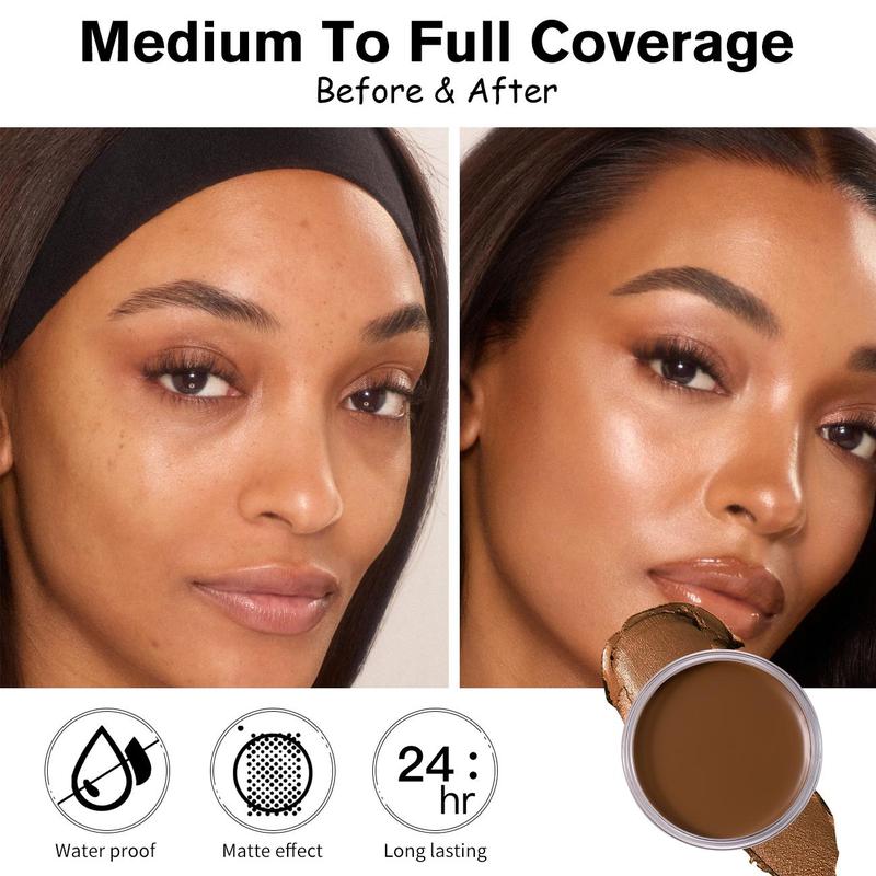 Long Lasting Silky Cream Foundation, 1 Box Full Coverage Flawless Makeup Cream, Moisturizing Waterproof Cream Foundation, Makeup Product for Women & Girls