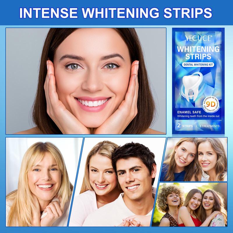 Advanced 9D Teeth Brightening Strips, 14pcs box Comfort Teeth Brightening Strips, Oral Care Strips for Men & Women, Dental Care Products for Home & Travel