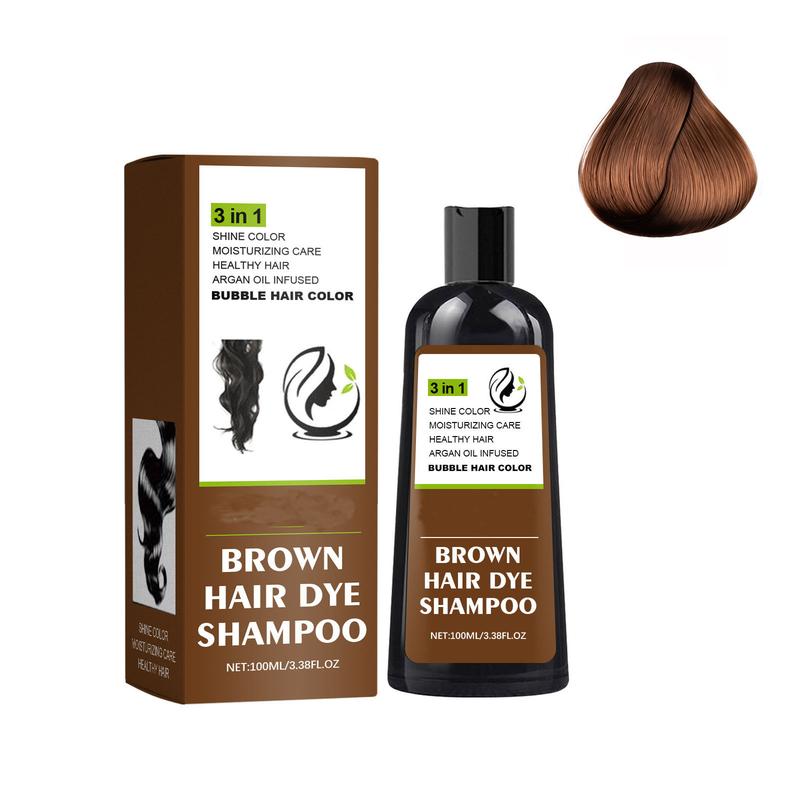 Brown Hair Dye Shampoo Gray Hair Coverage Natural Herbal Hair Color Shampoo 3 In 1 champu para canas Bowl Haircare Salon