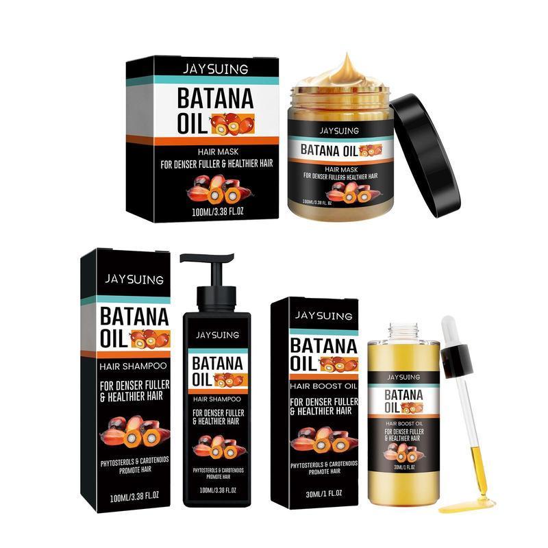 Batana Oil Shampoo & Hair Mask & Hair Oil Set, 3 Counts set Nourishing & Moisturizing Hair Care Products, Hair Care & Styling Product for Men and Women, Christmas Gift