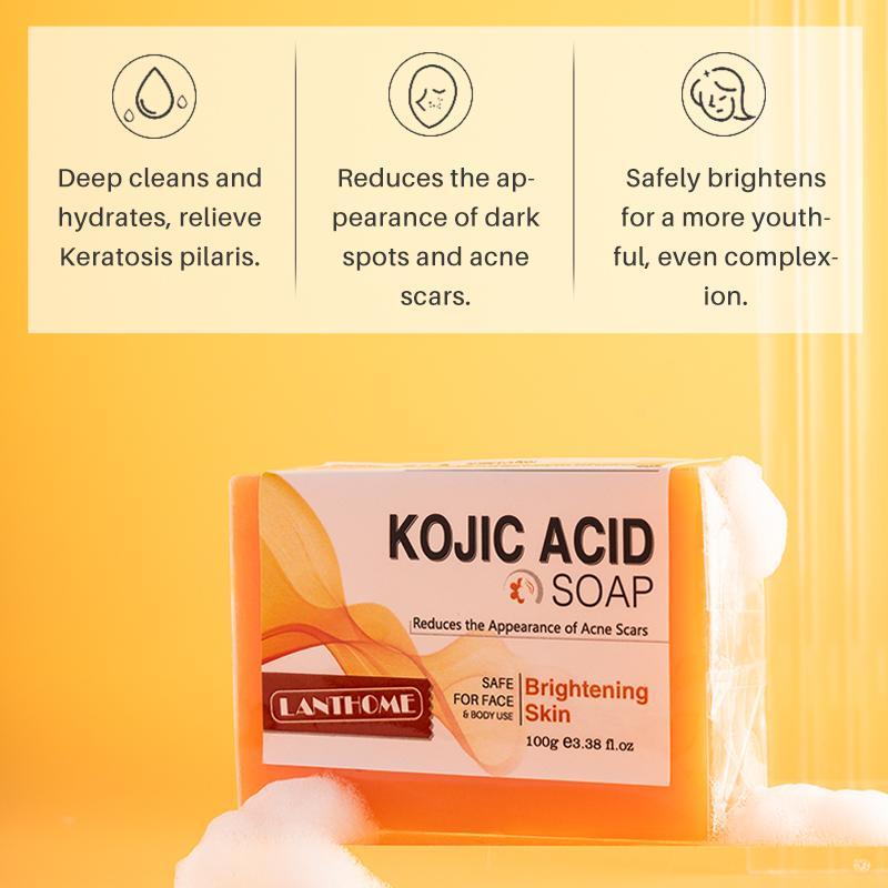 Kojic Acid Facial Soap, Reduce Acne & Scar, Facial Brightening Soap, Skincare Product for Women & Men, Skin Cleansing Soap Bar