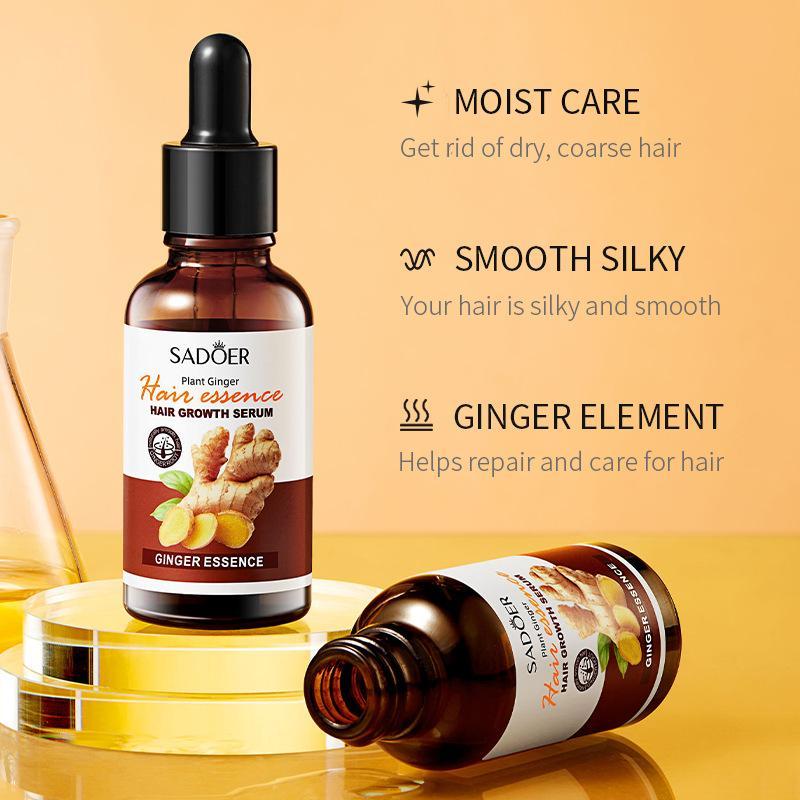 Ginger Hair Care Serum, Plant Extract Moisturizing Hair Essential Oil, Hair Solutions Hair and Scalp Moisturizer, Haircare Product Comfort Scalp & Hydrate Dry Hair