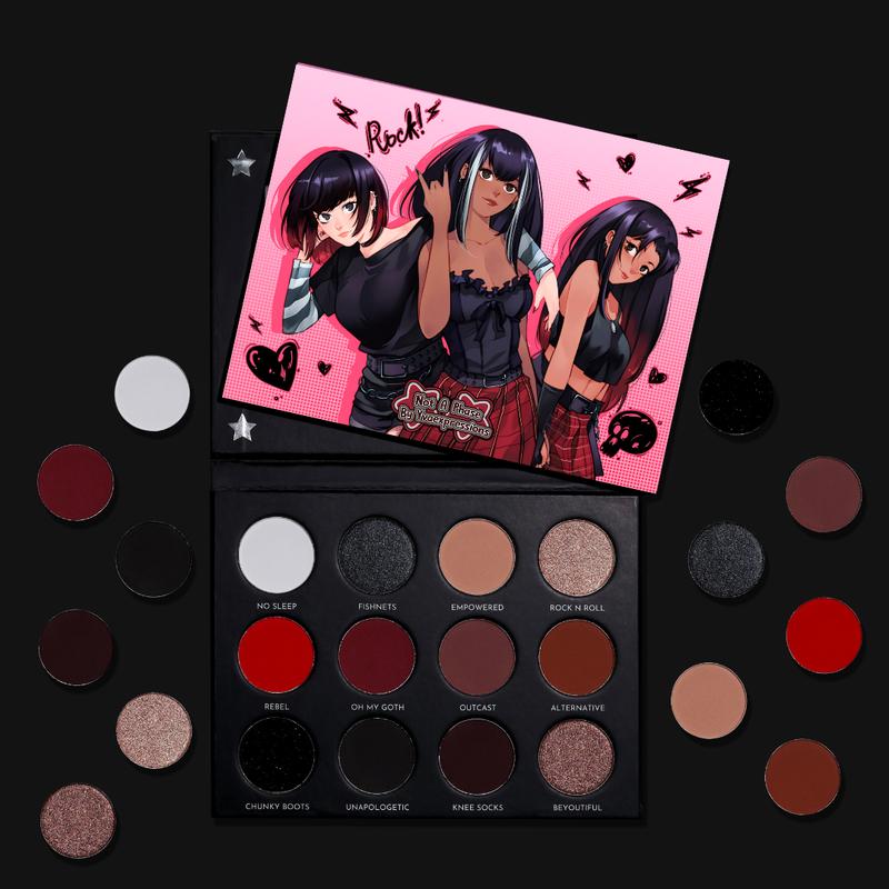 Not A phase Eyeshadow palette - Highly Pigmented Mattes and Shimmer Makeup, Red and Black Shadow