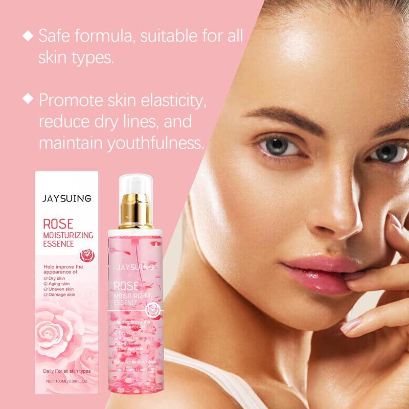 Rose Moisturizing Facial Essence, Long Lasting Hydrating Facial Serum, Brightening Facial Essence, Face Care Product for Women & Men