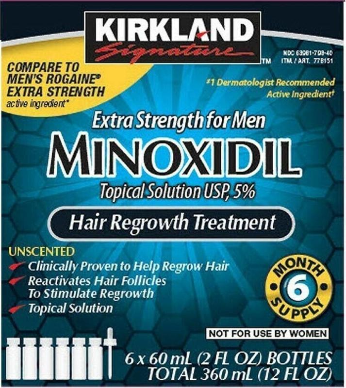 Kirkland Minoxidil 5% Extra Strength Men Hair Regrowth Solution 3 Month 05 2025 Hair Care Pack Comfort