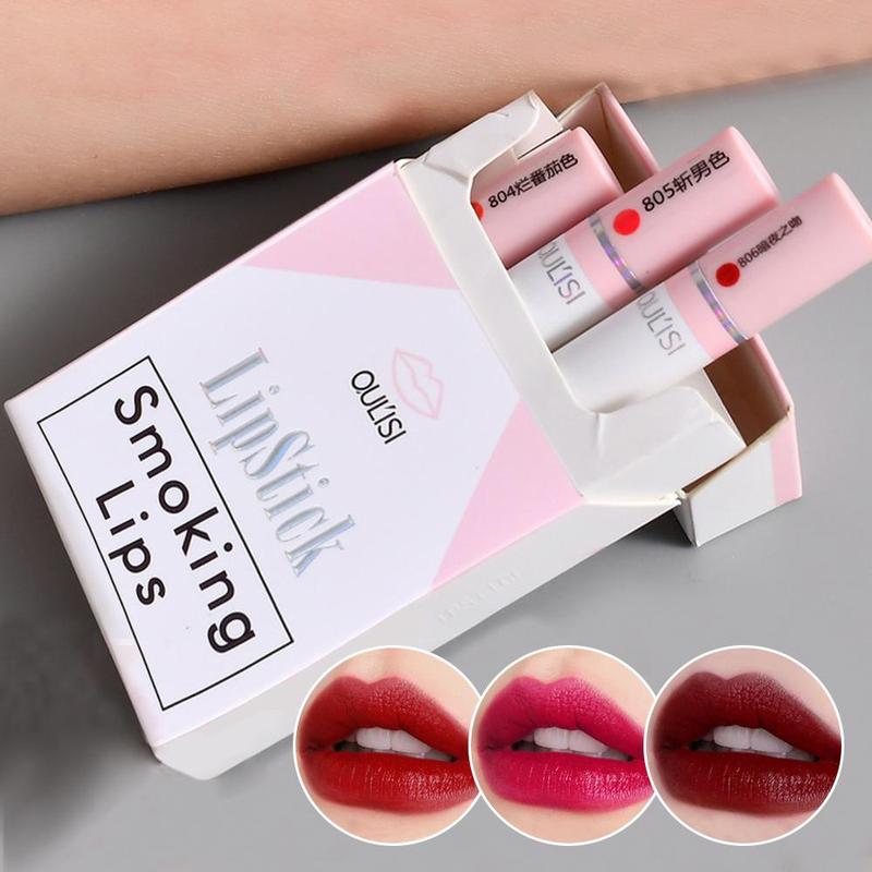 Long-lasting Matte Lipstick Set, 3pcs set Moisturizing Velvet Matte Lipstick, Portable Lip Makeup for Women, Summer Gift