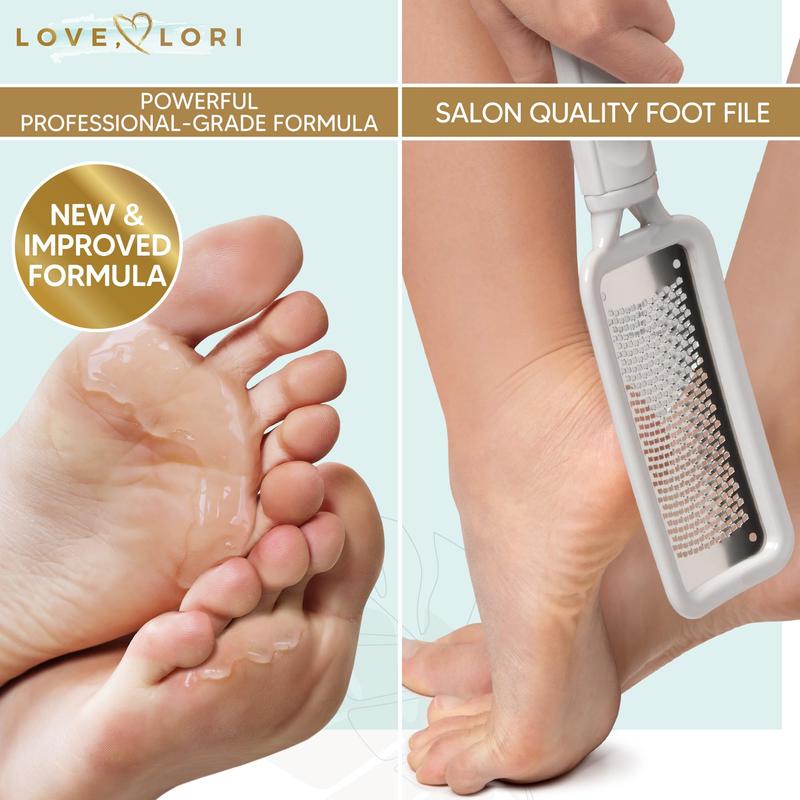 Foot Scrubber File & Callus Remover Gel Bundle - Feet Scrubber Dead Skin - Foot Spa Kit