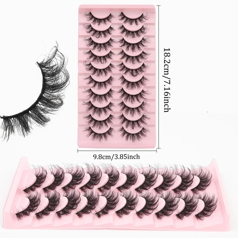 Natural Looking Fluffy False Eyelashes, 10 Pairs Reusable Wispy Faux Cluster Lashes, Volumized False Eyelashes for Women and Girls Eye Makeup Enhancement, Christmas Gift