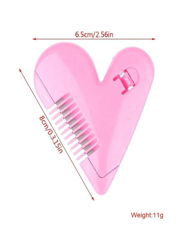 Heart Shaped Hair Trimmer, Portable Hair Cutting Comb, Hair Trimming Tool, Thinning Scissors, Double Sides Hair Razor Barber Comb, Home Mini Makeup Tools for Cutter Cutting