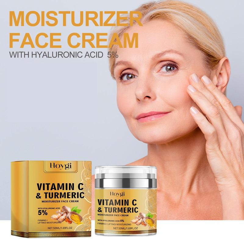 Vitamin C & Turmeric Face Cream, Moisturizing & Brightening Face Cream, Hydrating Face Lotion for Women & Men All Skin Types