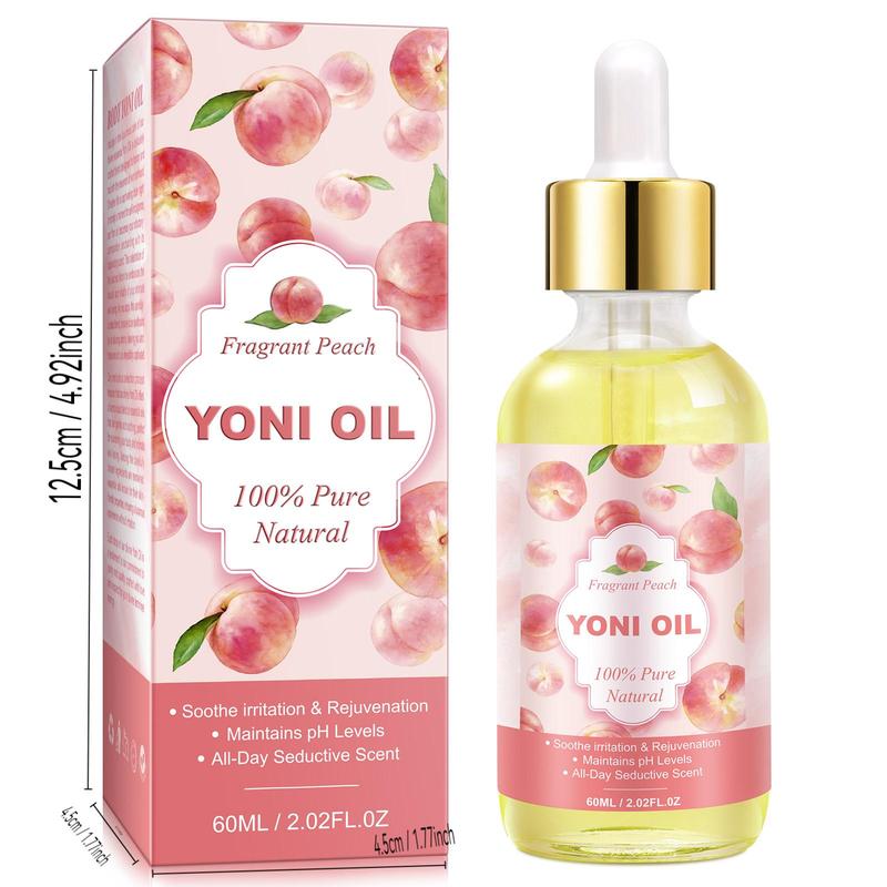 Peach Flavor Yoni Oil, 2 Counts set Organic Yoni Feminine Oil, Moisturizing Body Care Oil for Wetness, Body Juice Yoni Oil for Women