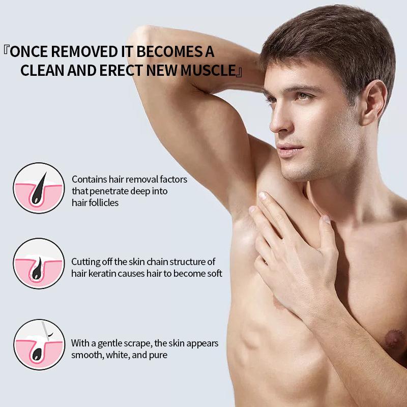 60g Hair Removal Cream for Men, 1 Box Gentle Painless Hair Removal Product, Men's Depilation Cream for Legs Arms Chest, Hair Remover Cream for Home and Travel