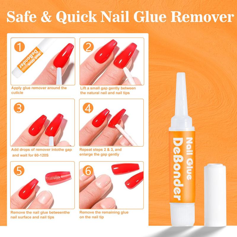 Nail Glue Remover, 10pcs set Gentle Nonirritating Nail Art Glue Remover, Professional Fast No Harm Nail Glue Remover, Nail Art & Nail Care Product