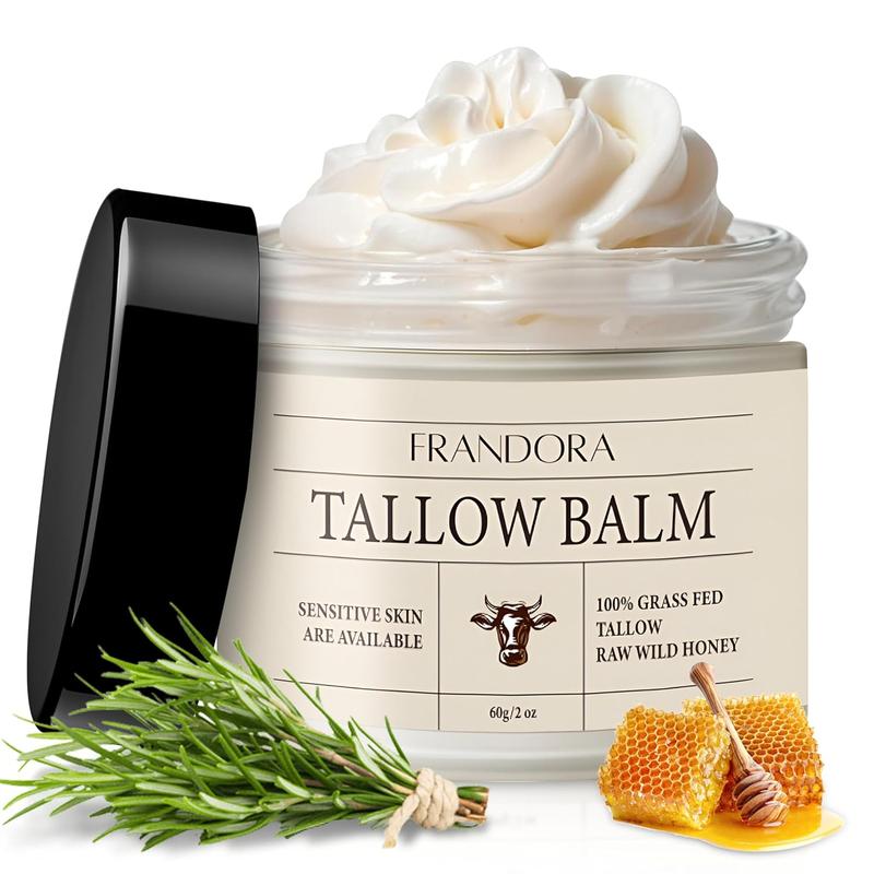 Beef Tallow and Honey Balm for Skin, All-Natural Moisturizer, Hydrating Tallow Balm with Raw Honey and Beeswax, Grass-Fed Beef Tallow & Raw Wild Honey Blend