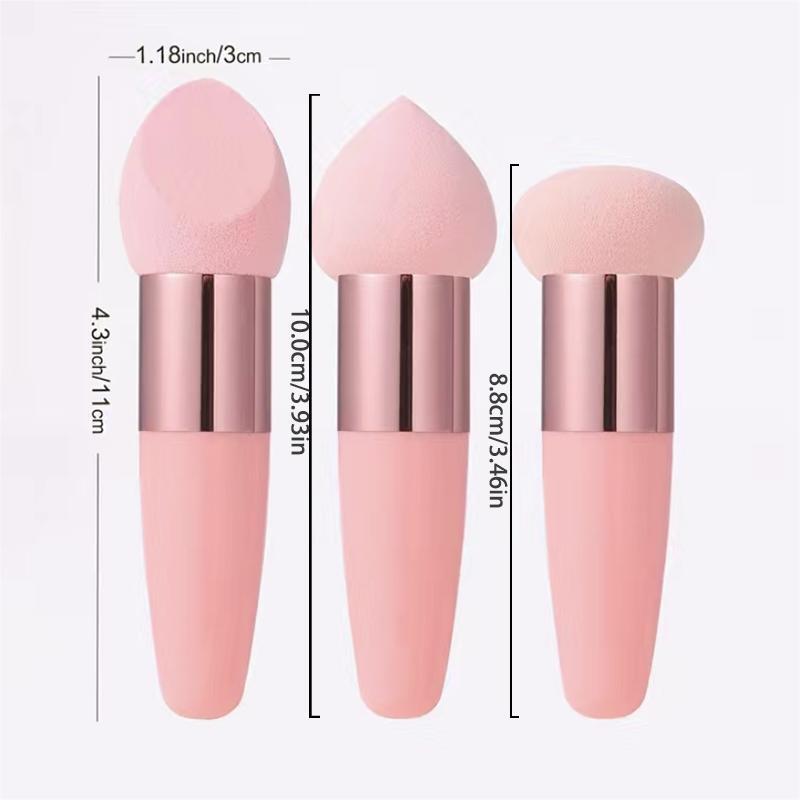 Makeup Sponge Set, 3 Counts set Mushroom Head & Gourd & Oblique Sponge, Dry & Wet Use Makeup Sponge, Professional Makeup Tools for Women