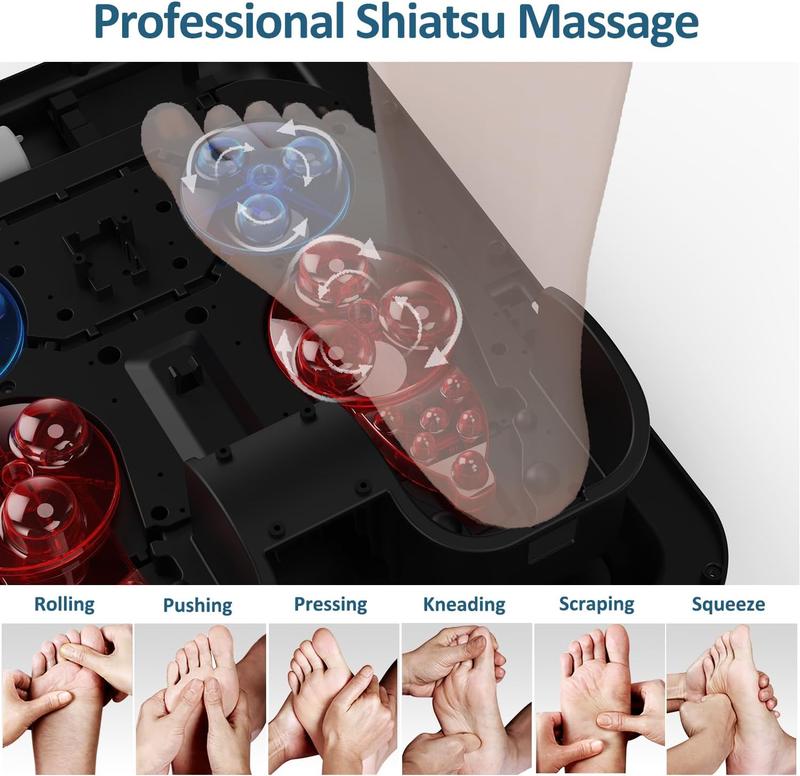 MOUNTRAX Foot Massager Machine with Heat, Gifts for Women Men, Shiatsu Foot Massager with Remote Control, Fits Feet Up to Men Size 12 Comfort