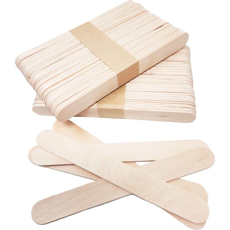 100 Jumbo Wooden Multi-Purpose Wax Sticks. 6 Inch Large Popsicle Sticks, Applicator, Spatulas for Waxing, Hair Removal, Craft, Ice Cream Sticks