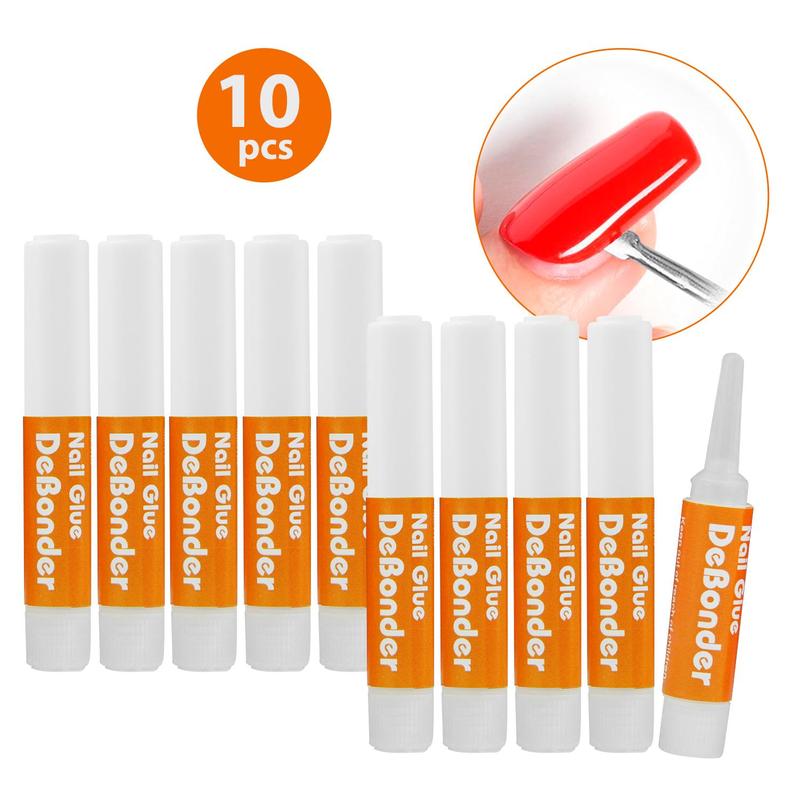 Nail Glue Remover, 10pcs set Gentle Nonirritating Nail Art Glue Remover, Professional Fast No Harm Nail Glue Remover, Nail Art & Nail Care Product