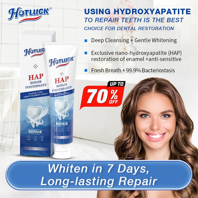 Hotluck Fluoride-Free Hydroxyapatite Toothpaste – Whitening, Plaque Control, Cavity Prevention, and Strengthens Teeth for the Whole Family Oral