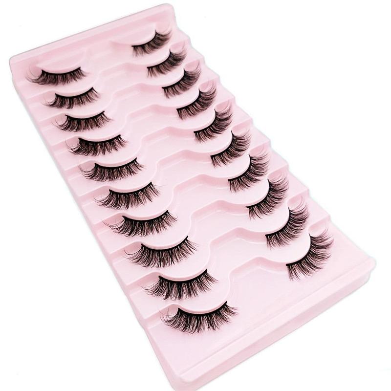 Eyelashes Extensions Half Cut False Eyelashes, 10 Pairs Natural Fluffy Cluster Eyelashes Extensions Kit, Lash Extension Kit for Women, Eyelash Extension Kit, Christmas Gift