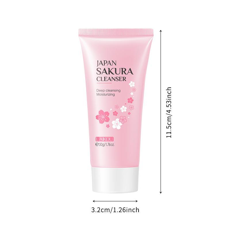 Sakura Extract Moisturizing Facial Cleanser, Gentle Exfoliating Facial Wash, Facial Cleansing Foaming Face Wash, Hydrating Comfort Skincare Gifts