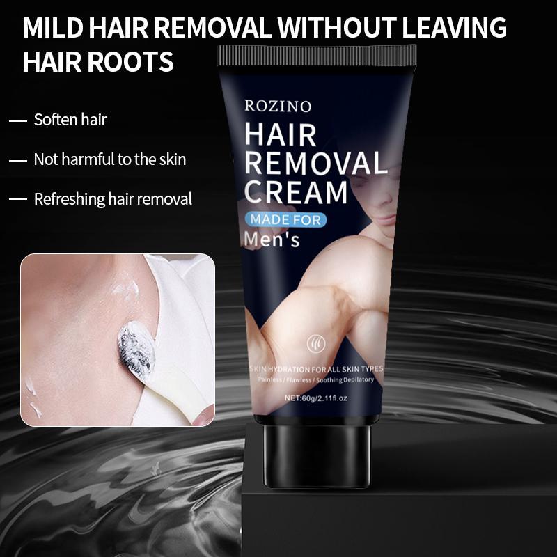 60g Hair Removal Cream for Men, 1 Box Gentle Painless Hair Removal Product, Men's Depilation Cream for Legs Arms Chest, Hair Remover Cream for Home and Travel